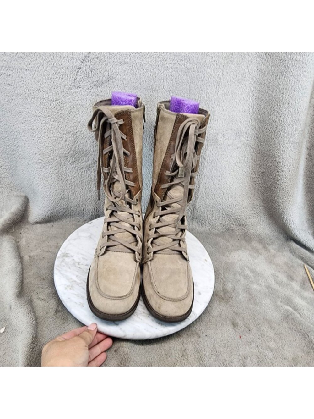 The North Face Shoes Womens Size 6.5 Bridgeton Brown Suede Lace-Up Boots *Read* - Picture 4 of 14